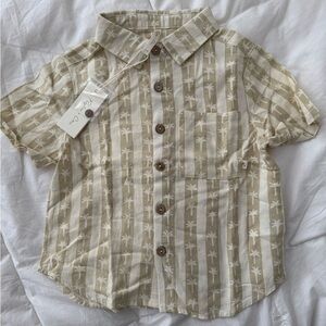 Kids Palm Tree Print Shirt - Beige